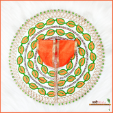 Cotton Thread Moti Work Orange Poshak